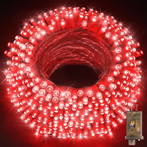 Vista 11 de KNONEW Guirnalda de luces de Navidad para interiores, 60 pies, 180 luces LED impermeables para exteriores, 8 modos de iluminación, función