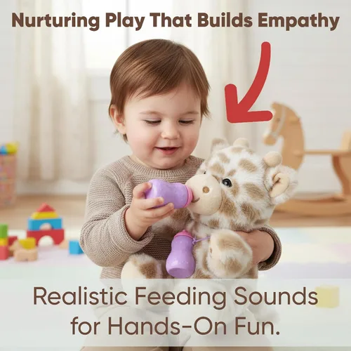 Vista 3 de Love By Emi Juguete de peluche de grabación interactiva para niños pequeños, presiona para grabar y jugar, reproducción de sonido activado por