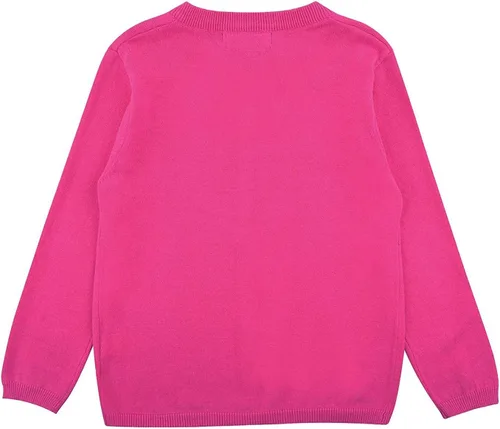Vista 4 de GSVIBK Cárdigan de algodón de manga larga con botones para niñas y bebés, suéter de cuello redondo, suéter de uniforme