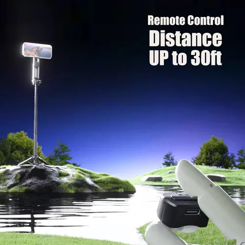 Vista 4 de Trípode magnético 4 en 1 con bolsillo para selfie Stick que se extiende hasta 1.5 pies (18.7 in) soporte para teléfono celular, mango de agarre
