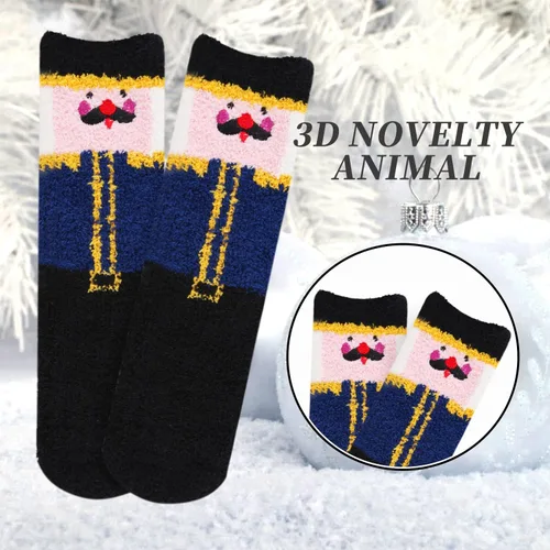 Vista 4 de Calcetines mullidos para hombre, unisex, lindos animales, acogedores, divertidos, esponjosos, cálidos, de invierno, de felpa, para dormir, regalos