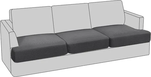 Vista 23 de PrinceDeco Funda elástica para sofá biplaza con cojín en forma de T para sofá de 2 cojines, funda de asiento con parte inferior elástica, apta