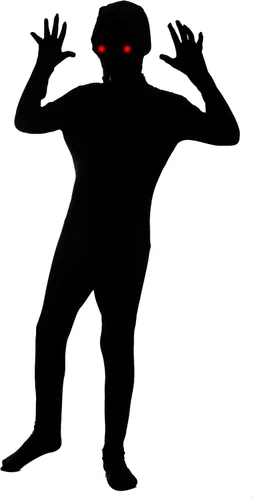 Vista 4 de Disfraz de demonio de sombra de ojos desvanecida de Halloween para niños y niños fiesta de disfraces temática de Halloween juego de rol mediano 8-10
