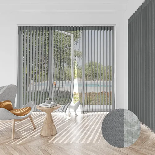 Vista 11 de Persianas verticales personalizadas, inalámbricas, control de varita, luz de ajuste, filtrado de luz de privacidad para puertas corredizas de vidrio