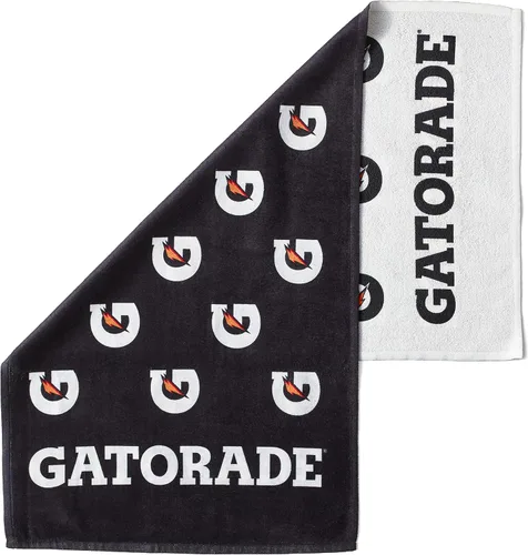 Vista 2 de Gatorade Premium Sideline - Toalla bicolor, blanca, pequeña y aislada, negro, 30 onzas