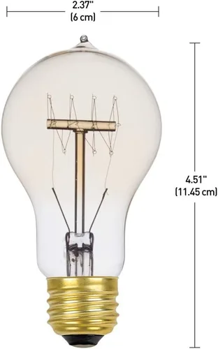 Vista 2 de Globe Electric 01325 - Bombilla incandescente de filamento incandescente de 60 W, estilo vintage, A19, base E26, 245 lúmenes, blanco suave