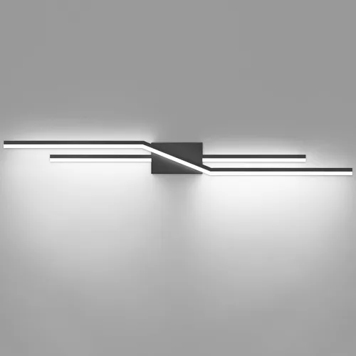 Vista 13 de SOLFART Luces de baño con acabado mate en negro, regulables, LED, para tocador, sobre espejo, 24 pulgadas, modernas, luces de pared