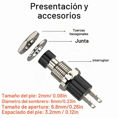Vista 4 de Interruptor de botón momentáneo, 1A 250V AC SPST Mini interruptores de botón con cable normal cerrado (NC) tapa negra - 10 piezas Negro