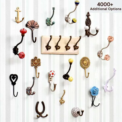 Vista 7 de Indian Shelf Ganchos de pared para colgar abrigos, ganchos de pared bohemios negros Perchero de pared Ganchos para colgar toallas Ganchos