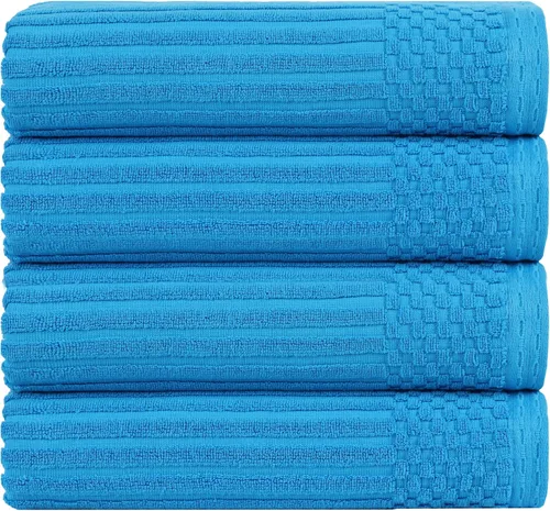 Vista 167 de Superior Juego de 6 toallas de algodón sólido y acanalado, toallas de cara de 13 x 13 pulgadas, toallas de mano de 16 x 28 pulgadas, toallas de baño