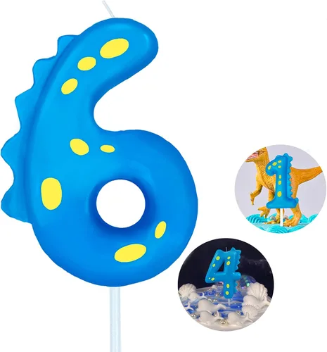 Vista 34 de Velas de cumpleaños con número (0 velas rojas) con forma de dinosaurio, velas de pastel de feliz cumpleaños para decoración de fiesta de cumpleaños