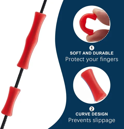 Vista 3 de 4 juegos de cuerdas de arco protectores de dedos de tiro con arco para práctica de tiro, protector de dedos de cuerda de seguridad confiable
