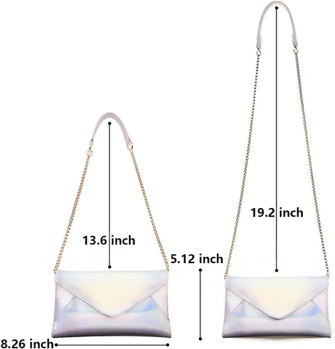 Vista 3 de Bolso de mano de noche para mujer, bolso cruzado tipo sobre, bolso cruzado para boda, graduación, fiesta, noche, brillante, pequeño bolso de hombro