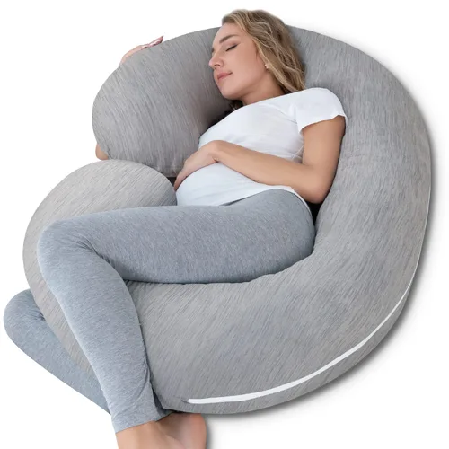 Vista 18 de INSEN Almohada de embarazo refrescante, almohada de maternidad para mujeres embarazadas (azul refrescante)