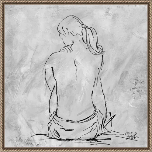 Vista 13 de Amanti Art Lienzo enmarcado para pared, 16 x 16 pulgadas, boceto desnudo II por Patricia Pinto, lienzo enmarcado para pared, obras de arte de gente