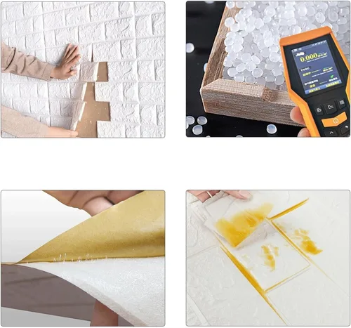 Vista 6 de Melairya Panel de pared 3D, 10 unidades, autoadhesivo, impermeable, de espuma de polietileno, anticolisión, utilizado para baño y sala de estar