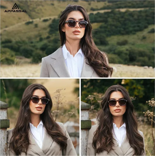 Vista 2 de Gafas de sol cuadradas retro pequeñas para mujeres y hombres rectángulos AP3680