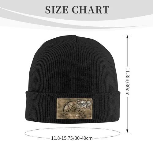 Vista 2 de Gorros para hombre y mujer Gorros básicos unisex con puños de calavera de punto, sombrero de invierno clásico para dormir, para senderismo