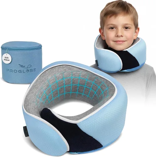 Vista 11 de Proglobe Almohada ortopédica para el cuello, almohadas cervicales de viaje para aviones, kit de espuma viscoelástica, soporte para la cabeza