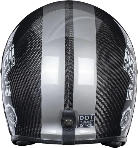 Vista 5 de Kaese Cascos de motocicleta de fibra de carbono con cara abierta retro 3/4 con visera solar para hombres y mujeres para motocicleta, crucero