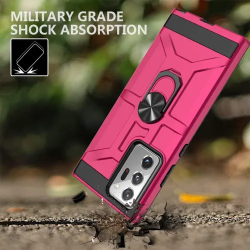 Vista 8 de Jeylly Funda para Samsung Galaxy Note 20 Ultra, [protección contra caídas de grado militar] Funda protectora de cuerpo completo con soporte