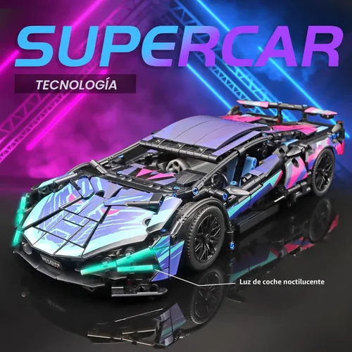 Vista 2 de Juego de construcción de coches a control remoto, kit de construcción de carreras deportivas técnicas 1:14 with Motors and Rechargeable Battery