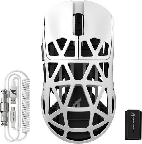 Vista 10 de ATTACK SHARK R2PRO - Ratón superligero de aleación de magnesio de 1.59 oz, sensor PixArt PAW3950, 42000DPI, frecuencia de sondeo inalámbrico