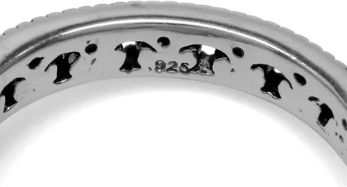 Vista 4 de Silvershake Anillo de filigrana apilable de plata de ley 925 con piedra natal auténtica, estilo eternidad