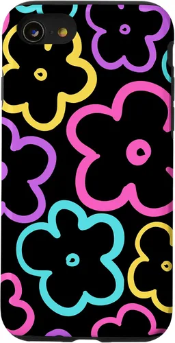 Vista 8 de Funda para iPhone 12 Mini con diseño de flores silvestres retro colorido negro floral
