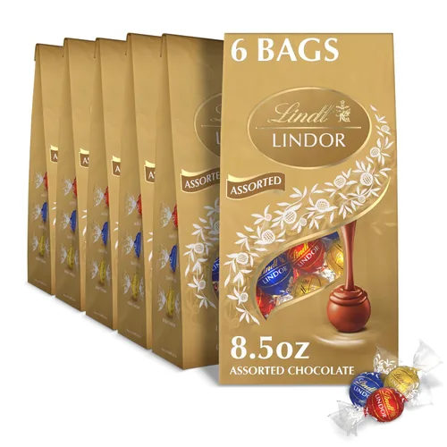 Vista 10 de Lindt Lindor - Trufas de chocolate surtidas de caramelo, bolsa de 15.2 onzas