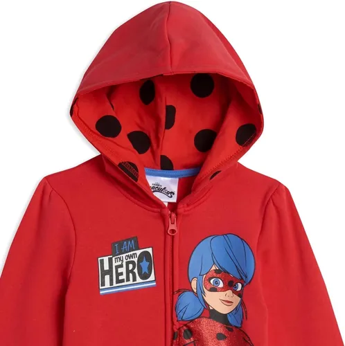 Vista 2 de Miraculous Ladybug - Sudadera con capucha con cremallera para niñas pequeñas a niños grandes
