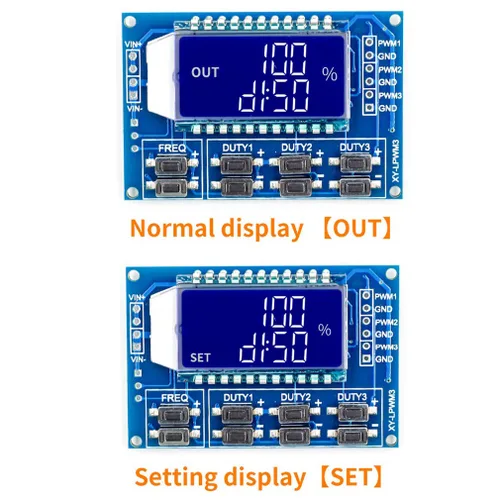 Vista 6 de HiLetgo 2 unids 3 canales PWM generador de pulso generador de señal de frecuencia ajustable onda cuadrada rectangular generador de señal de onda