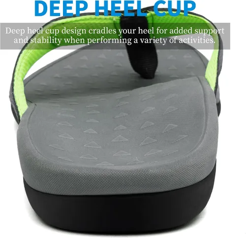 Vista 4 de Sandalias ortopédicas para hombre con soporte de arco para fascitis plantar, pies planos, para interiores y exteriores, sandalias de playa