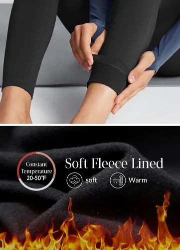 Vista 2 de BALEAF - Leggings de yoga suaves de cintura alta 78 para mujer con bolsillos profundos, pantalones de entrenamiento elásticos cepillados a prueba