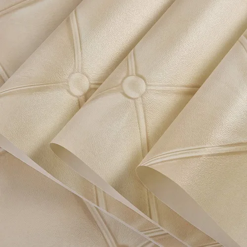 Vista 4 de QIHANG - Papel pintado de imitación de piel suave con diseño de diamante para dormitorio, TV, hotel, fondo de pantalla, 1.73 pulgadas de ancho x