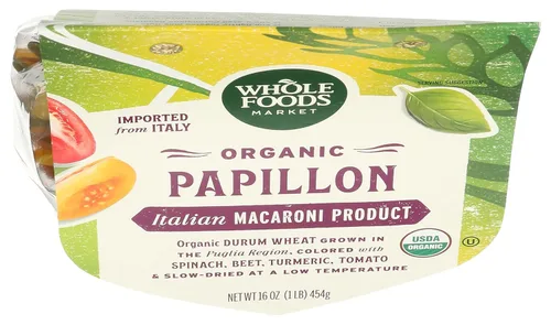 Vista 3 de Whole Foods Market, Pasta orgánica, papillon con raíces y verduras, 16 onzas