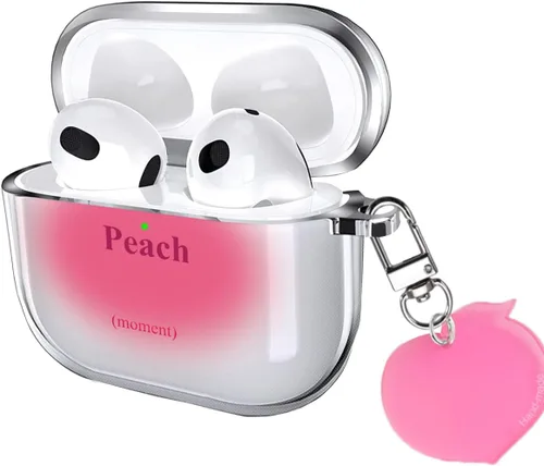 Vista 11 de Funda para AirPods 4 2024 con mosquetón de llavero, funda transparente para AirPods 4, diseño de anime, funda suave con adornos para niños, niñas