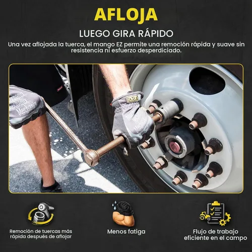 Vista 6 de ESCO 60305 Llave dinamométrica para camiones EZBuster Herramienta manual para aflojar tuercas, con estuche de transporte