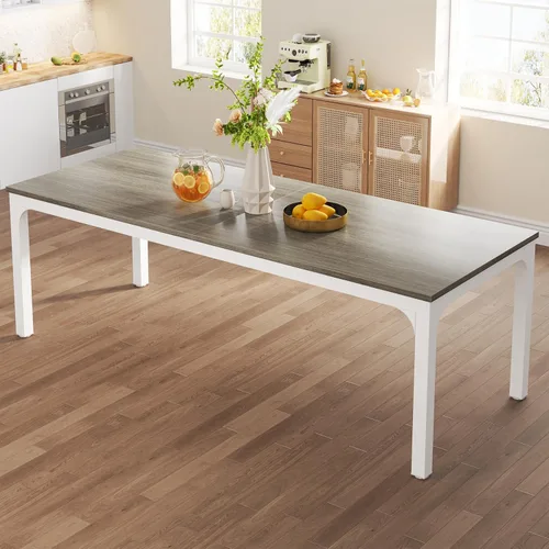 Vista 12 de Tribesigns Mesa de comedor negra para 6-8 personas, mesa rectangular grande de 78 pulgadas para comedor, 78.7 x 27.5 x 29.5 pulgadas (solo mesa)