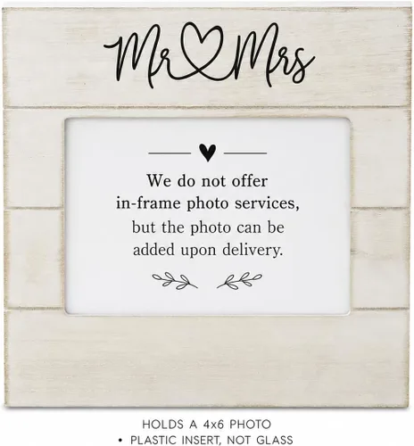 Vista 2 de Personalizacion Universo Infinito Amor 4x6 Horizontal Shiplap Marco de fotos de boda