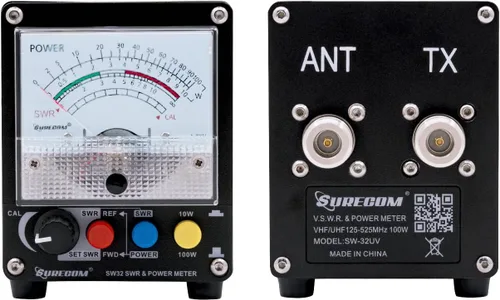 Vista 3 de Mcbazel Surecom SW-32UV 125-525MHz 100Watt SWR & Power Meter Negro medidor de potencia