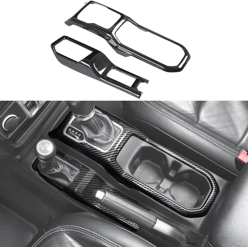 Vista 12 de Consola Central 4WD Panel de Cambio de Marchas y Portavasos para 2018-2024+ Jeep Wrangler JL JLU Gladiator JT (Azul)