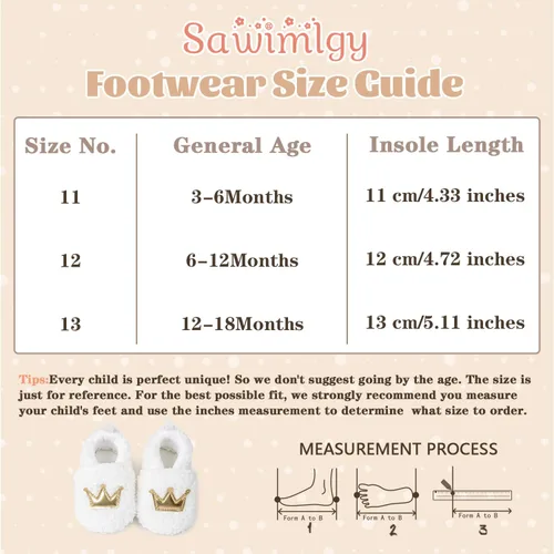 Vista 6 de Sawimlgy Pantuflas de dibujos animados para recién nacidos, para bebés, niños y niñas, suela antideslizante suave, suela antideslizante, zapatos