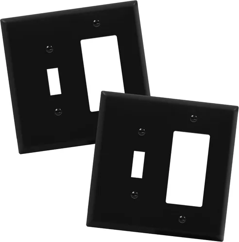 Vista 27 de ENERLITES - Placa de pared combinada para interruptor de palanca y enchufe decorativo, cubierta de acero inoxidable 201, resistente a la corrosión