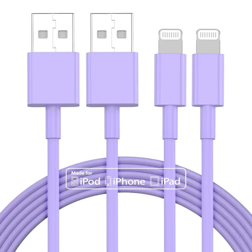 Vista 11 de Gyusity Paquete de 3 cables Lightning a USB de 1 pie con certificación MFi de Apple, cables de carga rápida de 1 pie para iPhone Blanco