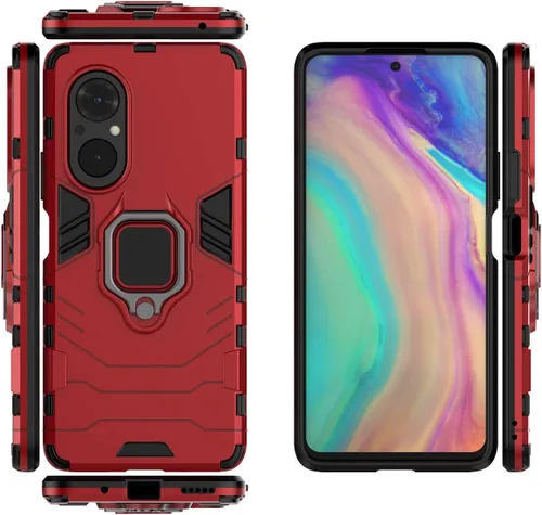 Vista 5 de Funda para Honor 50 SE, soporte magnético para coche para Huawei Nova 9 SE JLN-LX1 JLN-A00 Case Negro
