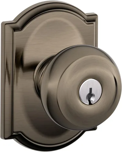 Vista 89 de SCHLAGE F10 GEO 716 Pomo de Puerta Georgiano, Cerradura de Paso para Pasillo y Armario, Bronce Envejecido (Paquete de 4)
