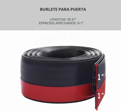 Vista 3 de Suptikes Paquete de 2 topes para puerta, barrido de puerta para puertas exteriores e interiores, sello debajo de la puerta, bloqueador de corrientes