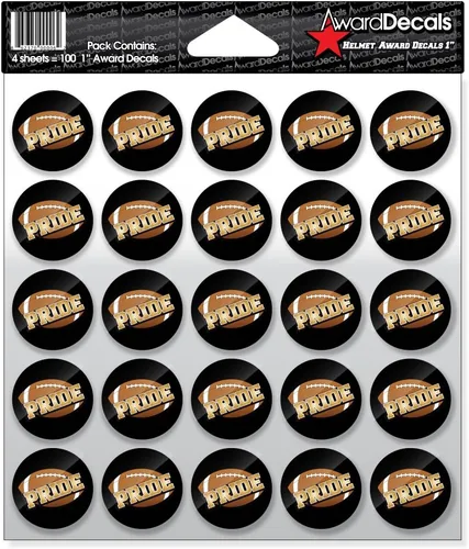 Vista 4 de Award Decals Casco de fútbol Award Decals (1", F-4)
