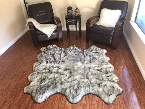 Vista 37 de LAMBZY Alfombra de piel de oveja auténtica, parte inferior gruesa y fuerte, fácilmente lavable, resistente a las manchas, perfecta para sala